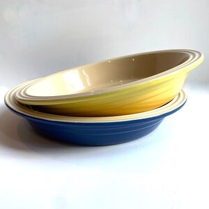 *RARE* Retired LE CREUSET Stoneware Bake Pie Dish Cobalt Blue or Gradient Yellow